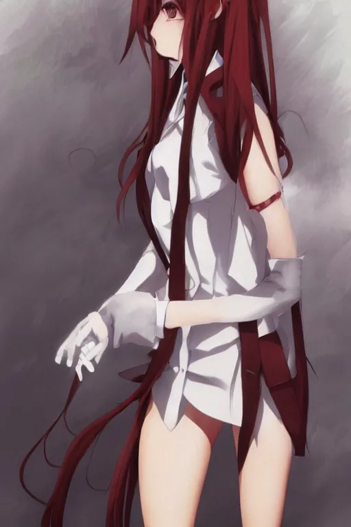 Image similar to Makise Kurisu by krenz cushart