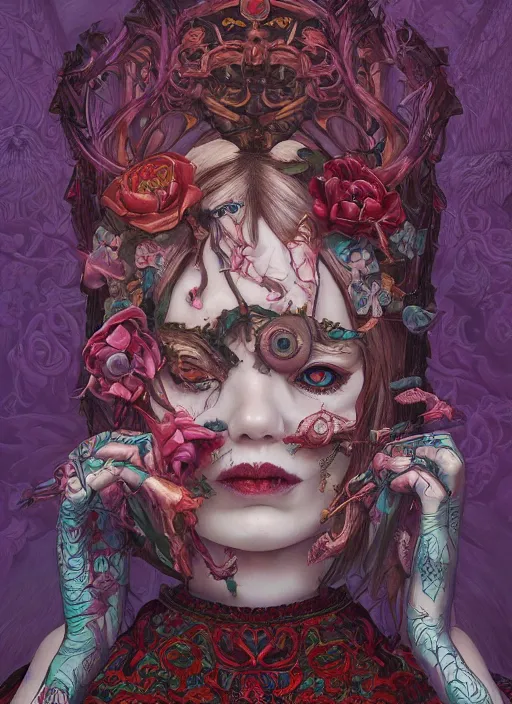 Image similar to gothic girl :: by Martine Johanna and Simon Stålenhag and Chie Yoshii and Casey Weldon and Guillermo del toro :: ornate, dynamic, particulate, rich colors, intricate, elegant, highly detailed, centered, artstation, smooth, sharp focus, octane render, 3d