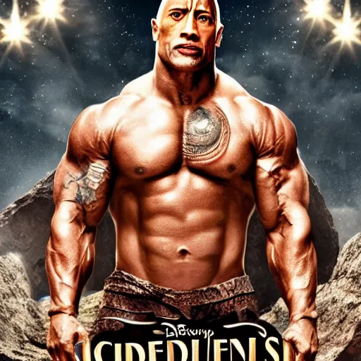 Image similar to movie poster of dwayne johnson as cinderella