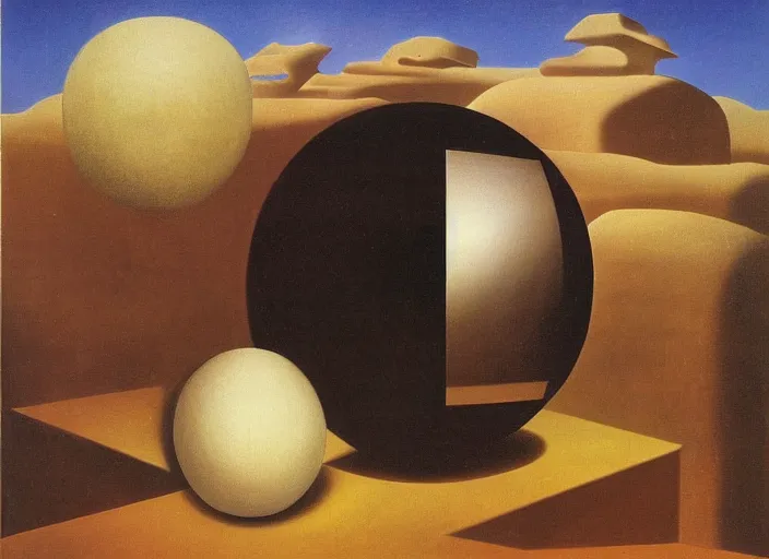 Image similar to the study of a spherical pagan cube and occult background by salvadore dali and rene magritte