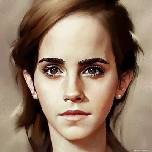 Prompt: portrait of emma watson, artwork by krenz cushart,