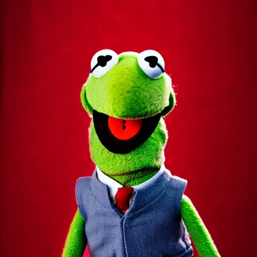 Image similar to studio portrait still of muppet!!!!! [ deadpool ]!!!!!! as a muppet muppet as a muppet, 8 k, studio lighting, key light,