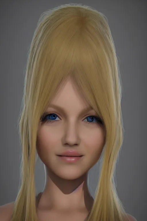 Prompt: portrait cute blonde elf girl, 3 d,
