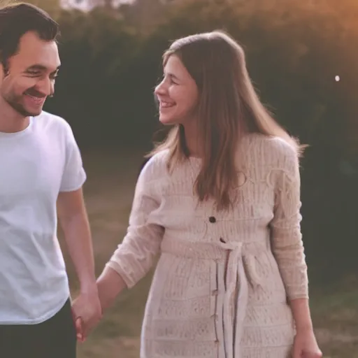 Image similar to vhs video of a couple holding their hands