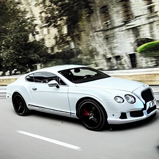 Image similar to white Bentley Continental Gt !Exploding