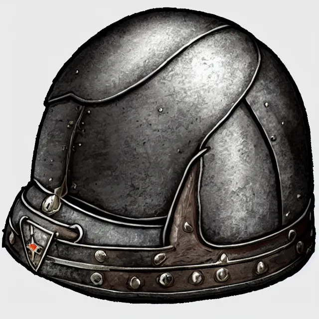 Prompt: an icon of a medieval german sallet helm, dark background, digital art, isometric, artstation hd, rpg icon