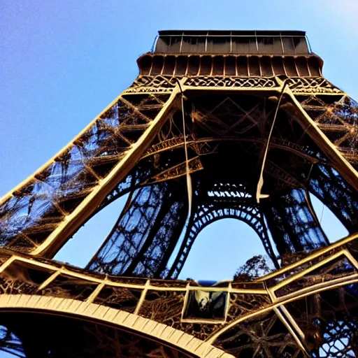 Image similar to aliens climbing the eiffel tower in paris