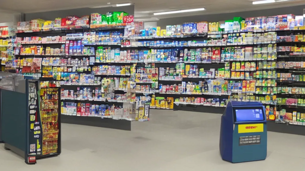 Image similar to origami inequitable convenience store robo - cashier