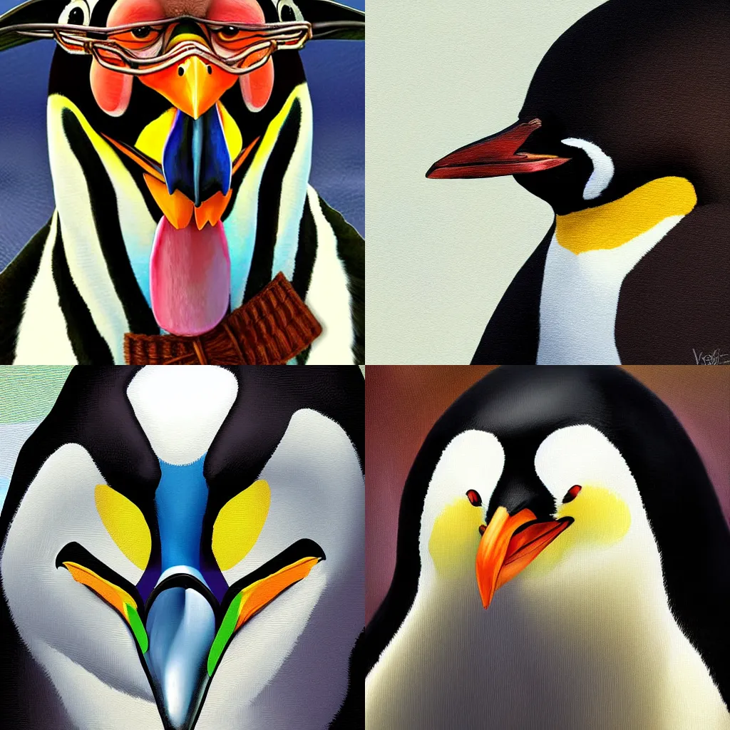 Prompt: close-up penguin wearing a cross, highly detailed, sharp focus, digital painting, artwork by Victor Adame Minguez + Yuumei + Tom Lovell + Sandro Botticelli