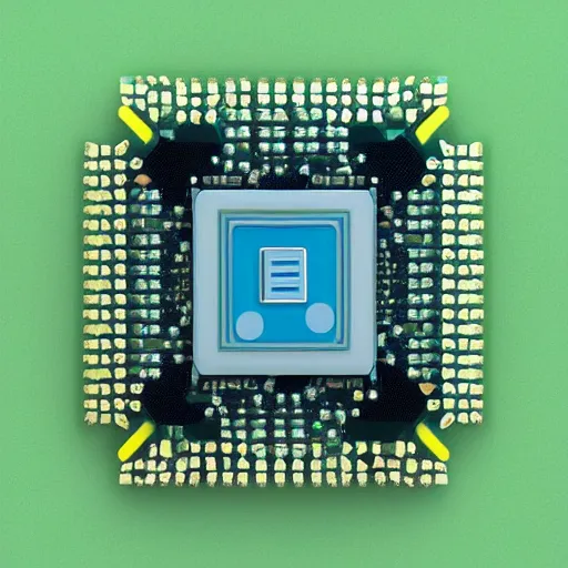 Prompt: photo of a computer chip, by wes anderson, trending on artstation