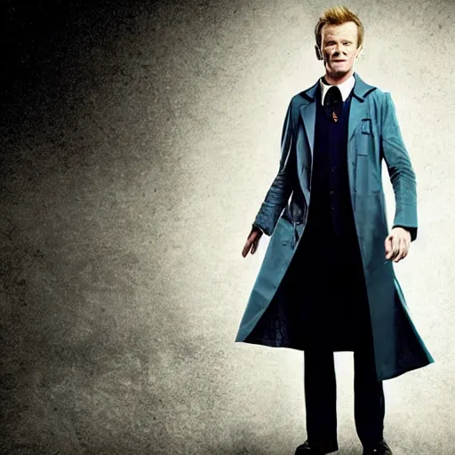 Prompt: neil patrick harris as doctor who, bbc promotional artwork