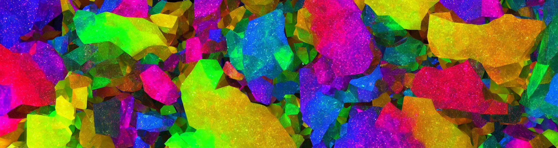 Prompt: tilt shift sculpture transparent, refraction, 8 k, render octane traslucent iperdetailed, 3 d, octane render, photorealistic neon rainbow minerals prism iridescent multicolor gold liquid geo black backgroung