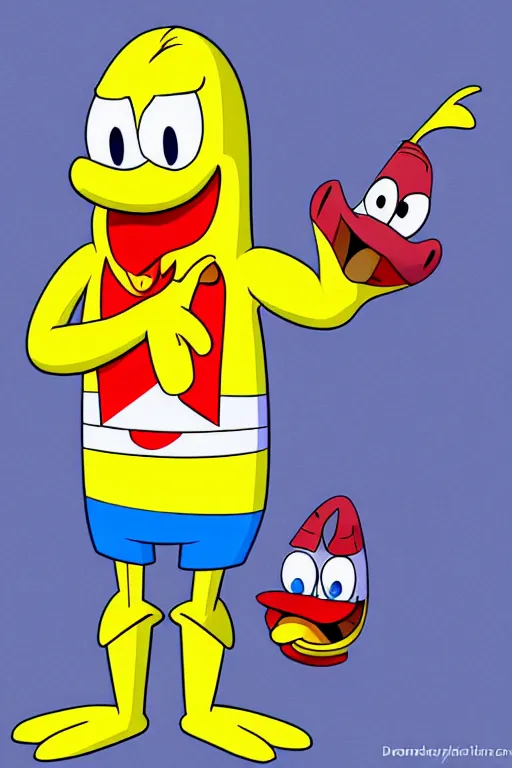 Image similar to donald spongebob duck, character concept