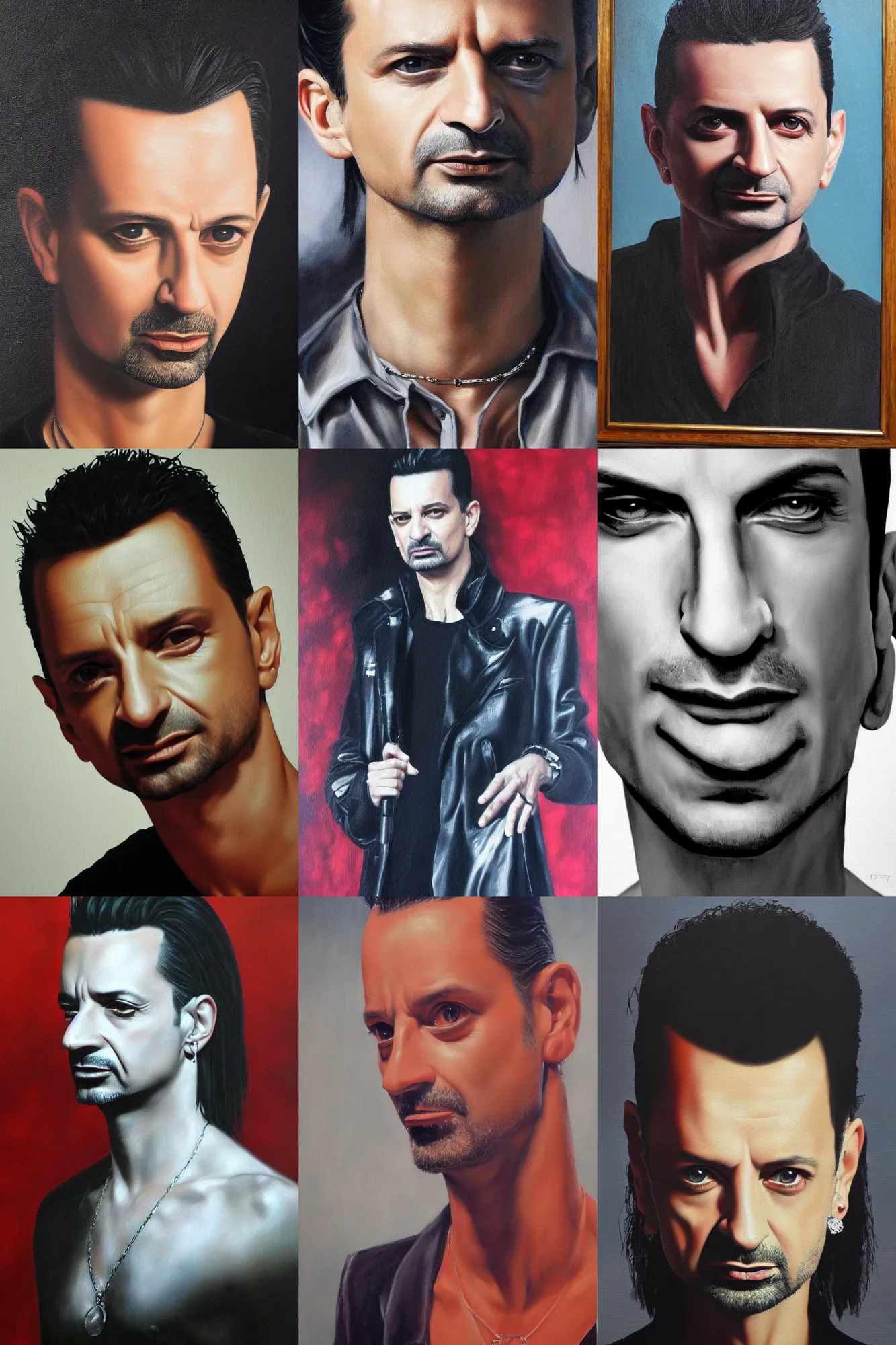 Prompt: ultrarealistic oil painting of dave gahan, traditional art, masterpiece, highly detailed, 4 k, high quality