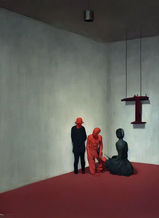 Image similar to the disinvention of time, liberation, by edward hopper and james gilleard, zdzislaw beksinski, open ceiling, highly detailed, black people, painted by francis bacon, painted by james gilleard, surrealism, airbrush, ilya kuvshinov, wlop, stanley artgerm, very coherent, art by takato yamamoto and james jean