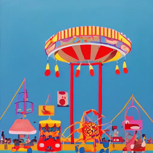 Image similar to painting of a funfair, by rik oostenbroek, james jean, amy sol