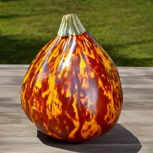 Image similar to gourd with face of amber heard hybrid intercross mix as a gourd