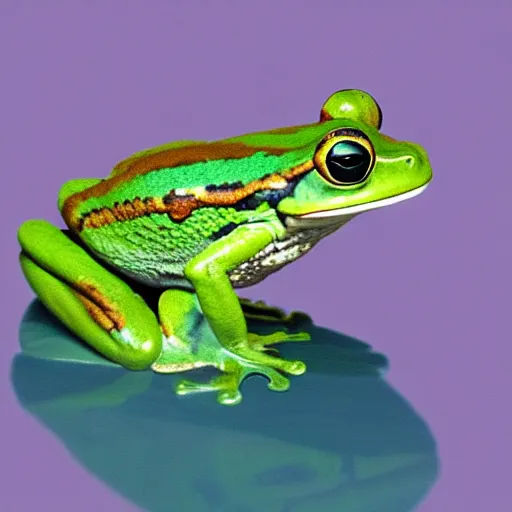 Prompt: frog in yogurt, photorealistic, close - up