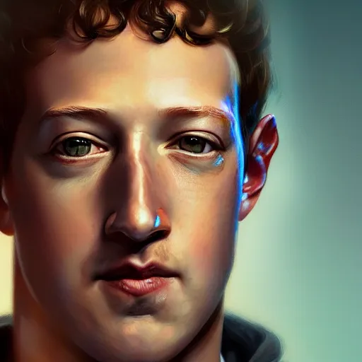 Image similar to portrait of Mark Zuckerberg as a Mike Wazawski, accurate, intricate, headshot, highly detailed, digital painting, artstation, concept art, sharp focus, illustration, art by artgerm and greg rutkowski and alphonse mucha