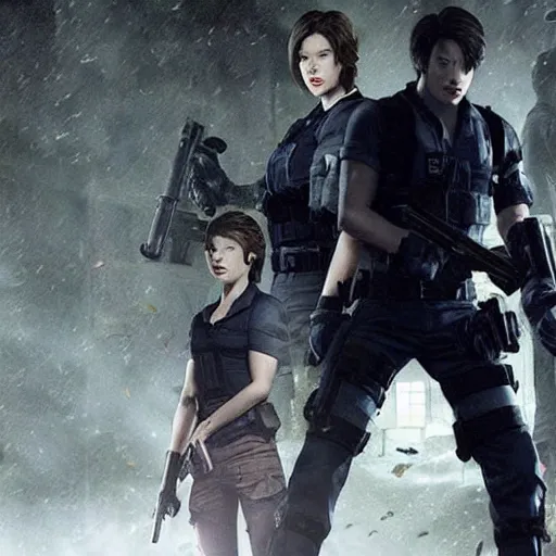 Image similar to a scene from a new resident evil live action movie