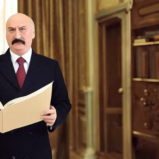 Image similar to Alexander Lukashenko as Harry Potter, cinematic still