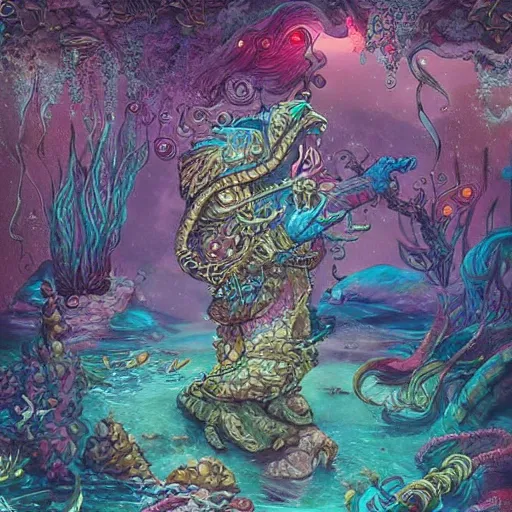 Image similar to underwater scene, d & d style, trending on artstation, colorful, intricate, highly detailed art by aurore folny and ilse gort and yugin maffioli