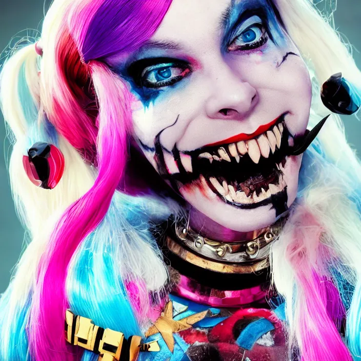 Image similar to portrait of Baby Spice as a harley quinn in Suicide Squad. intricate artwork, wlop, beeple. octane render, trending on artstation, greg rutkowski very coherent symmetrical artwork. cinematic, hyper realism, high detail, octane render, 8k