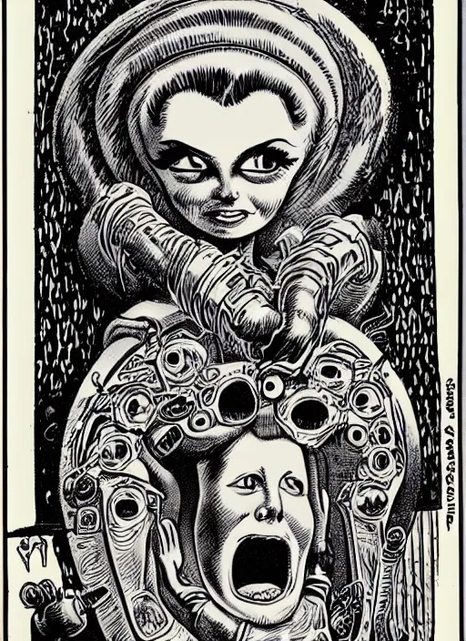 Prompt: portrait of a beautiful woman by basil wolverton and robert crumb in the style of a garbage pail kids card