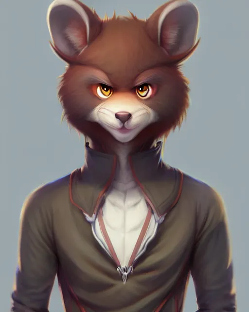 Image similar to character concept art of a cute male anthropomorphic furry | | adorable, key visual, realistic shaded perfect face, fine details by stanley artgerm lau, wlop, rossdraws, james jean, andrei riabovitchev, marc simonetti, and sakimichan, trending on weasyl