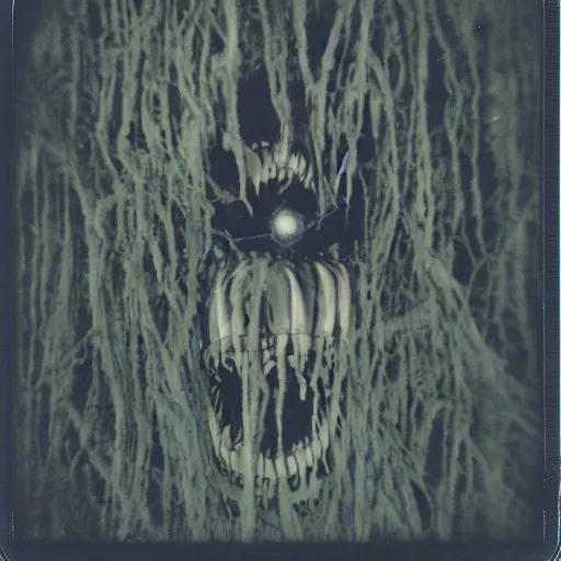 Image similar to photograph of a glitchy monster, scary, uncanny, shot on polaroid