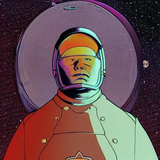 Image similar to elon musk retro minimalist portrait moebius starwatcher comic by jean giraud, 8 k