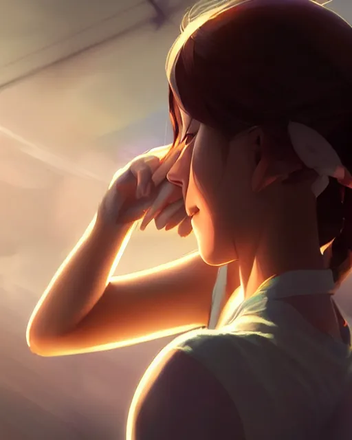 Image similar to a girl bowling, medium shot, visible face, detailed face, perfectly shaded, atmospheric lighting, by makoto shinkai, stanley artgerm lau, wlop, rossdraws