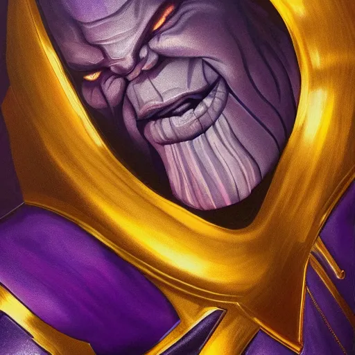 Image similar to Thanos painting high Quality painting 4k detail