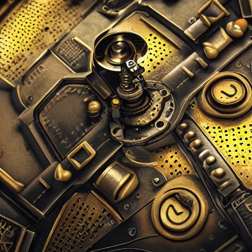 Image similar to steampunk pacman, realistic octane render, high detail