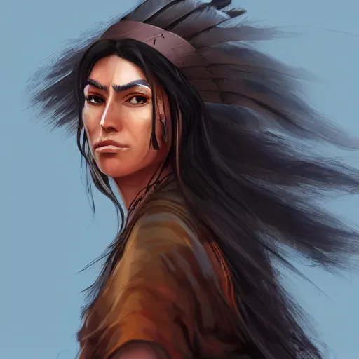 Image similar to 25 year old mixed race native american woman in the wild west, long black hair, with a ghost behind her, digital painting, artstation, sharp focus, concept art, smooth, 8k