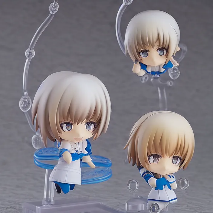 Image similar to an anime nendoroid of the water droplet, figurine, detailed product photo