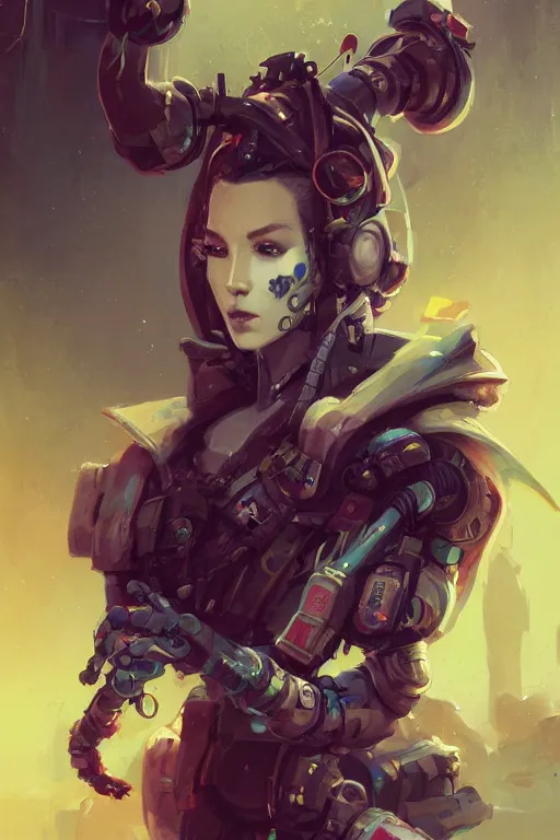 Image similar to portrait of a cybernetic llama samurai, cyberpunk concept art by pete mohrbacher and artgerm and wlop and greg rutkowski and deathburger, digital art, highly detailed, intricate, sci-fi, sharp focus, Trending on Artstation HQ, deviantart, unreal engine 5, 4K UHD image, daily deviation