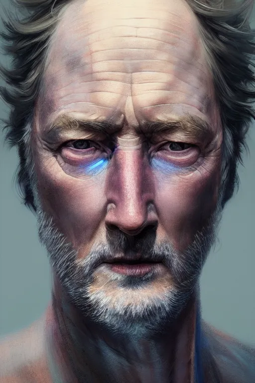 Image similar to ultra detailed close up facial portrait of bryan brown, extremely detailed digital painting, in the style of fenghua zhong and ruan jia and jeremy lipking and peter mohrbacher, mystical colors, rim light, beautiful lighting, 8 k, stunning scene, raytracing, octane, trending on artstation