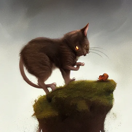 Prompt: a cat and mouse hybrid, digital art fantasy art, highly detailed, art by george stubbs, jakub rozalski, anton fadeev, james gurney, anato finnstark