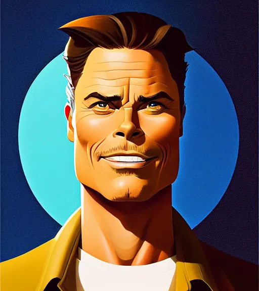 Image similar to icon stylized minimalist rob lowe as margarine, loftis, cory behance hd by jesper ejsing, by rhads, makoto shinkai and lois van baarle, ilya kuvshinov, rossdraws global illumination