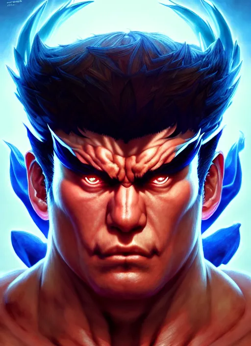 Prompt: symmetry!! portrait of evil ryu, street fighter iv, global illumination!! intricate, elegant, highly detailed, digital painting, artstation, concept art, smooth, sharp focus, illustration, art by artgerm and greg rutkowski and alphonse mucha