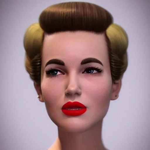 Prompt: a 1 9 5 0 s!!!!! woman with a 1 9 5 0 s hairstyle!!!!!, detailed facial features, golden ratio, centered, photorealistic photography, photorealism, cinematic photography, fisheye!!!!! lens, artstation, cgsociety contest winner, vignette