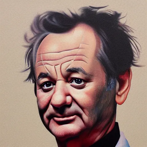 Image similar to close up portrait of bill murray painted by igor sid