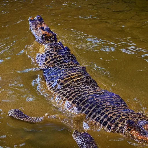 Image similar to human crocodile, photograph captured at woodland creek