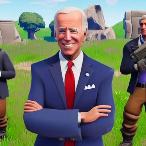 Prompt: Joe Biden in Fortnite very detailed, 8K quality super realistic