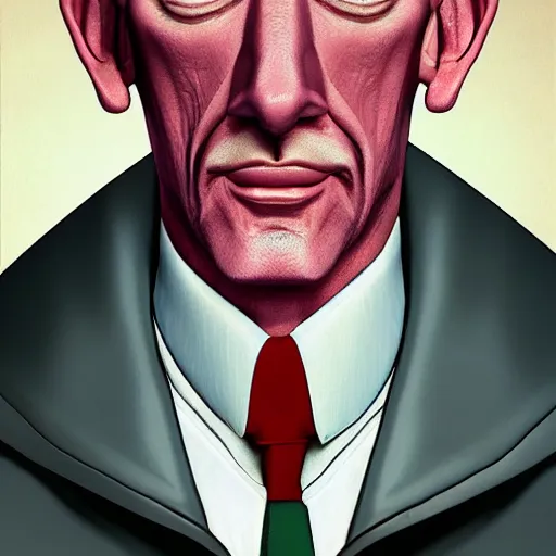 Image similar to A middle-aged Dr. Venture in real life with a hooked nose, a long gaunt face and skinny body and neck, very thin and bald, realistic, very realistic, hyperrealistic, highly detailed, very detailed, extremely detailed, detailed, digital art, oil painting, trending on artstation, headshot and bodyshot, detailed face, very detailed face, extremely detailed face, HD Quality, 8k resolution, very very detailed face, real life