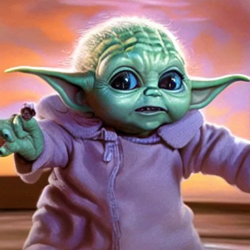 Prompt: promotional image of Betty White as baby yoda dancing, concept art, photorealistic, hyperdetailed.
