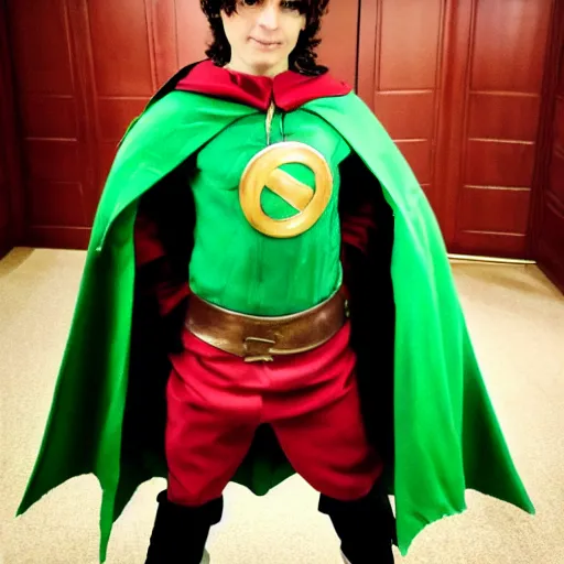 Prompt: DC's character Robin costume as Frodo, dslr photo