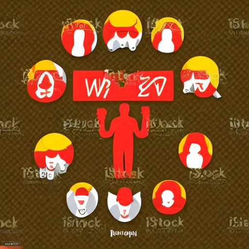 Prompt: A logo describing group of people trying to loose their weight, vector art, trending on Artstation