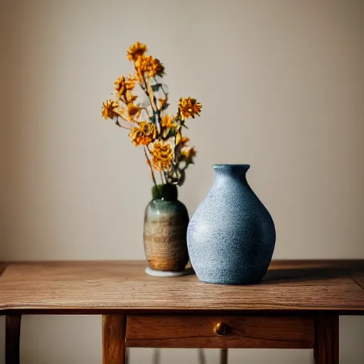 Image similar to dslr photo of a vase on a table, 55mm